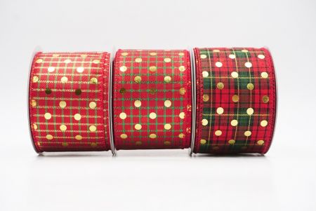 Gold Polka Dots Holiday Wired Ribbon_KF9783.KF9784 (1)